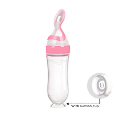 Soft Silicone Baby Spoon Feeder | BPA-Free Leak-Proof Feeding Bottle